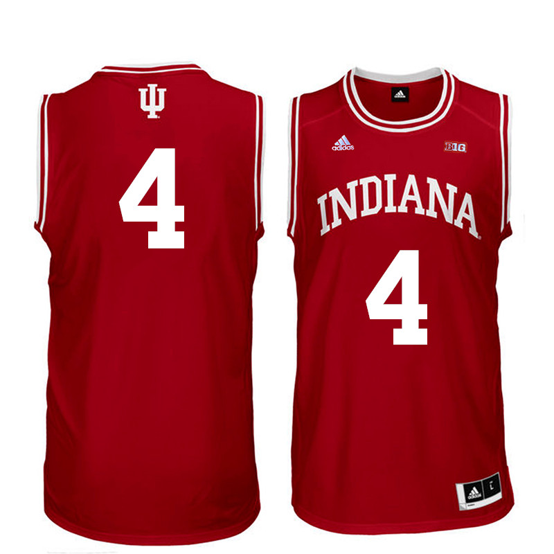 Men Indiana Hoosiers #4 Robert Johnson College Basketball Jerseys Sale-Red - Click Image to Close